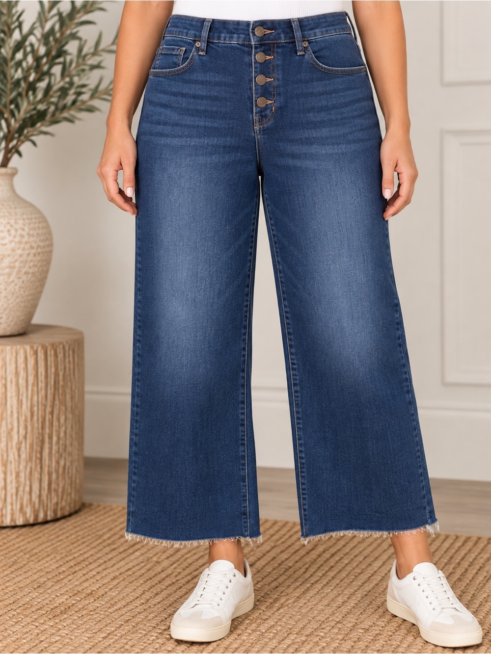 Banana Republic Wide Leg High Rise Cropped Jeans Women’s 30/10 NWT Dark Wash #80